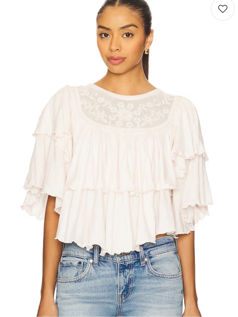 Free People Rose Party Tee in Sugar Swizzle
